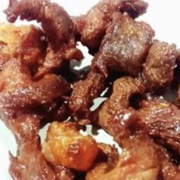 เนื้อทอด+น้ำพริกแมงดา