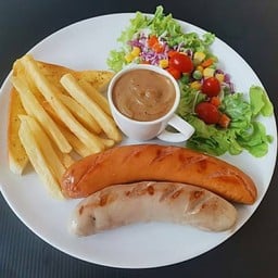 สเต็กไส้กรอกมิกซ์