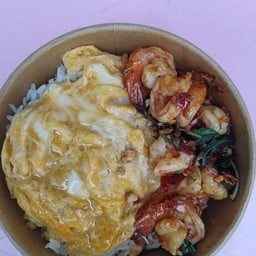 ข้าวไข่ข้น+กระเพรากุ้ง