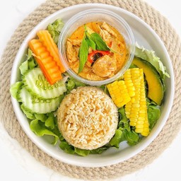 ข้าวกล้องดอยพะแนงอกไก่กะทิธัญพืช ลีนไขมัน แคลน้อย