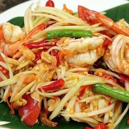 ตำไทยกุ้งสด,กุ้งลวก