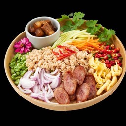 [ไข่เจียวกะเสน่ห์น้ำพริก] ข้าวคลุกกะปิ+หมูหวาน