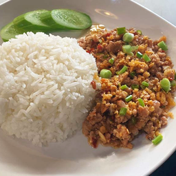 ข้าวหมูสับกระเทียม.