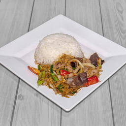 ข้าวราดผัดขิง