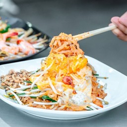 เส้นเล็กผัดไทยกุ้งแห้ง(ถ้าลูกค้าสั่งแล้วไม่ได้กากเจียวคือของหมดนะคะ)