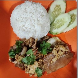 ข้าวราดทอดกะเทียม