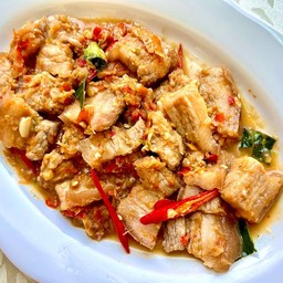 หมูสามชั้นผัดกะปิ