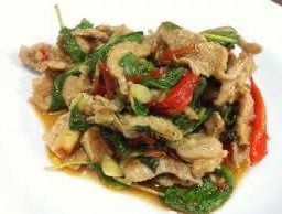 ข้าวกระเพราหมูชิ้น