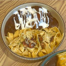 Butter Garlic Pasta with/Wagyu Stew