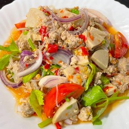 ยำวุ้นเส้นหมูสับ+หมูยอ อร่อยแซ่บ