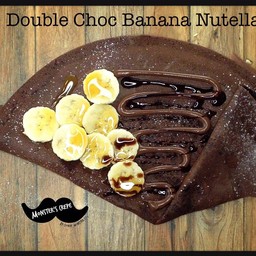 เครปดับเบิ้ลช็อคกล้วยนูเทลล่าอัลมอนด์Double Choc Banana Nutella with Almond