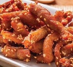 หมูแดวเดียวทอด