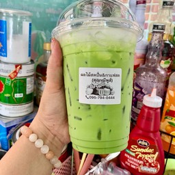 ชาเขียวเย็น แก้วโอ่ง