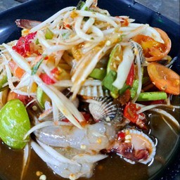 ตำหอยแครงกุ้งสด