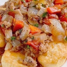 ผัดเต้าหู้หมูสับทรงเครื่อง