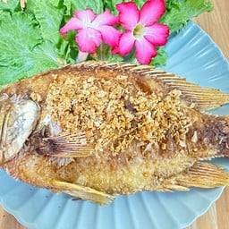 ปลาทับทิมทอดกระเทียม