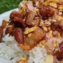 ข้าวหมูทอดกระเทียม