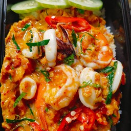 ข้าวห่อหมกกระทะ -ทะเลรวม🌶️🐟🐳