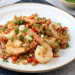 กุ้งผัดพริกเกลือ (กับข้าว)