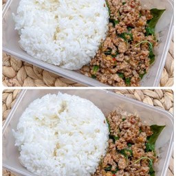 ข้าวกระเพราหมูสับ 2 กล่อง