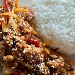 ข้าวมันฝรั่งผัดผักกาดดอง