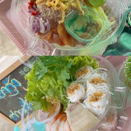 ไก่แจ้ เมี้ยงกุ้งกับหมูสามชั้น ~ ข้าวคลุกกะปิ แผงลอยตลาดนัดดำรัส