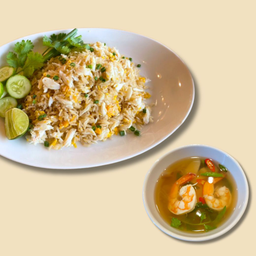 Set D ข้าวผัดปู + ต้มยำกุ้ง (S) (เดลิเวอรี่)