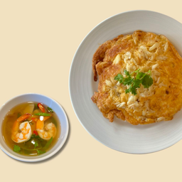Set A ข้าวไข่เจียวปู + ต้มยำกุ้ง (S) (เดลิเวอรี่)