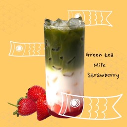 ชาเขียวนมสดสตอร์เบอรี่