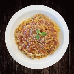 #28.)  สปาเก็ตตี้ผัดซอสมะเขือเทศหมู 蕃茄豬肉醬意大利粉