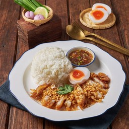 ข้าวหมูทอดเนื้อล้วน (ไม่มีไข่)