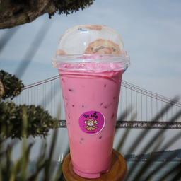 นมชมพู 1 แก้ว ขนมปังปิ้ง เนยนม 1แผ่น