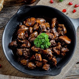 Fried Chicken Liver with Pomegranates Molasses