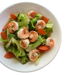 บล็อคโคลี่กุ้งเป็นกับข้าว