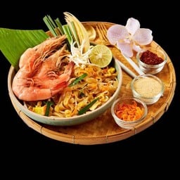 [ผัดไทหอยทอดสยามอัมพวา] ผัดไทยกุ้งสด