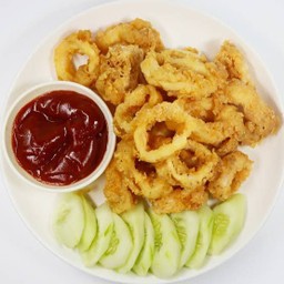 ปลาหมึกชุปแป้งทอด