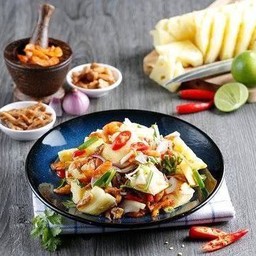 ยำสับปะรดปลากรอบน้ำยำกะปิหวานสูตรโบราณ