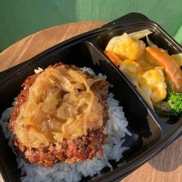 ข้าวหน้าเบอร์เกอร์เนื้อไทยวากิว