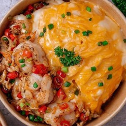 ข้าวไข่ข้นกุ้งคั่วพริกเกลือ