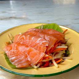 ตำปลาร้าแซลม่อนสด
