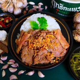 Marinated Pork With Garlic On Rice