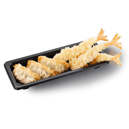 ชุดรวมกุ้งเทมปุระ (3 ชิ้น) และเกี๊ยวซ่า (3 ชิ้น)