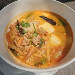ต้มยำเต้าหู้หมูสับ น้ำข้น