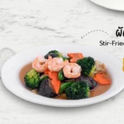 ผัดผักรวมกุ้ง