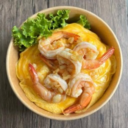 ข้าวกุ้งกระเทียมไข่ข้น