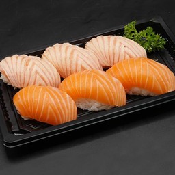 ซูชิปลาแซลมอน 3 คำ + ซูชิปลาแซลมอนเบิร์น 3 คำ
