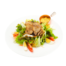 สลัดหมูทอดมัสตาร์ดน้ำผึ้ง 