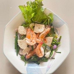 ยำหมูยอ+กุ้งสุก