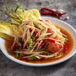ตำปู  Papaya Spicy Salad with Salted Crab