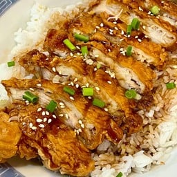 ข้าวไก่ทอดซอสส้ม